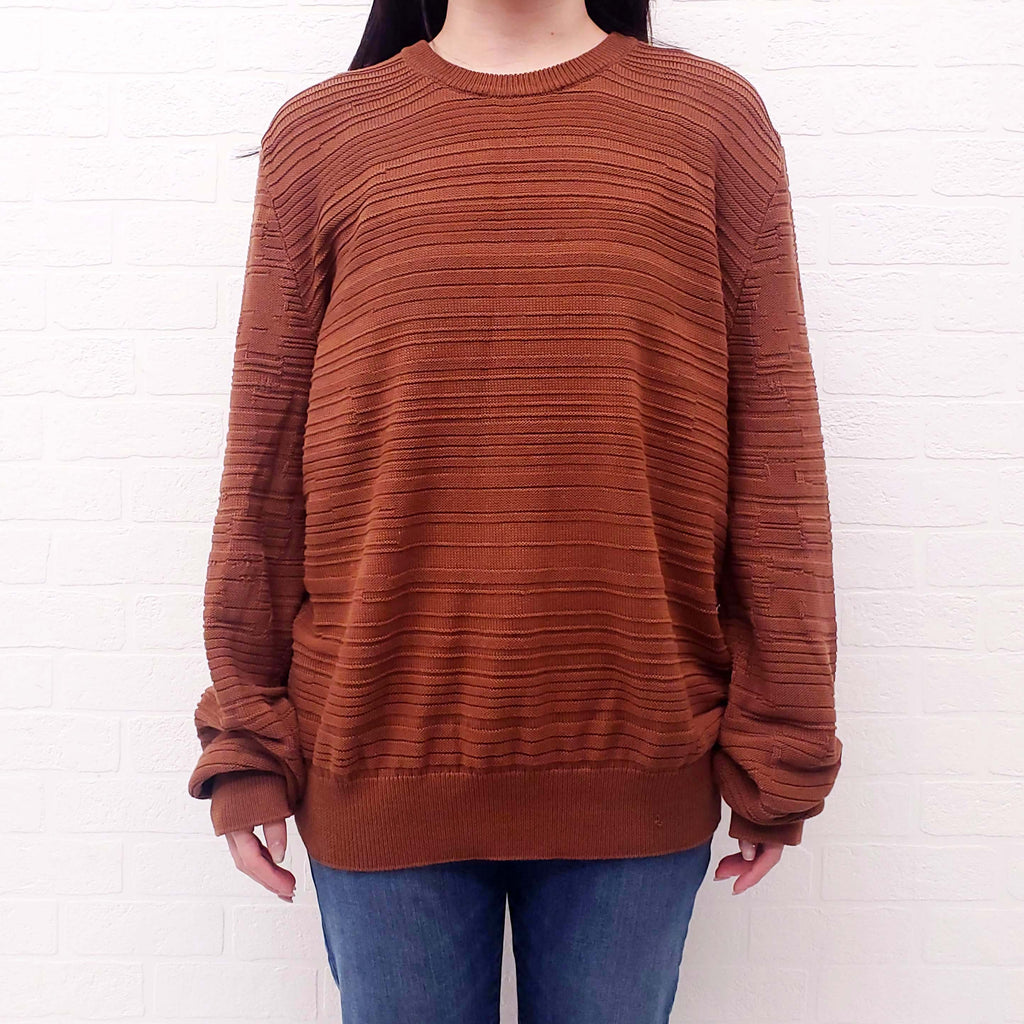 THE ROW COGNAC COTTON KNIT SWEATER - SIZE L