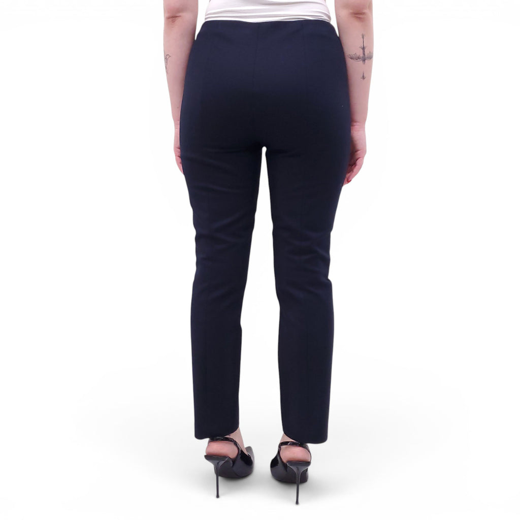 THE ROW NAVY SLIM TROUSERS WITH ELASTIC WAIST - SIZE 8