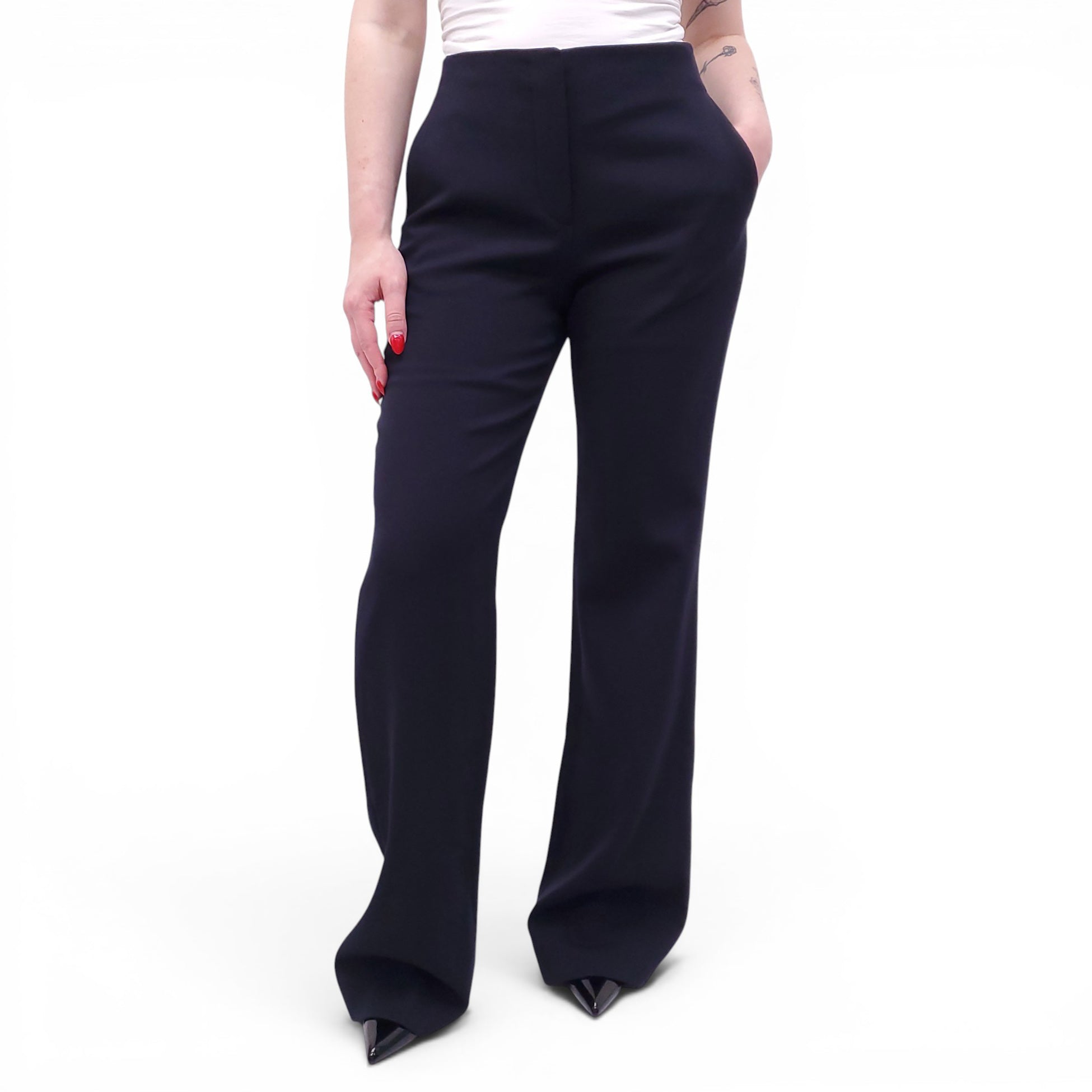 THE ROW NAVY 'VASCO' TROUSERS - SIZE 4