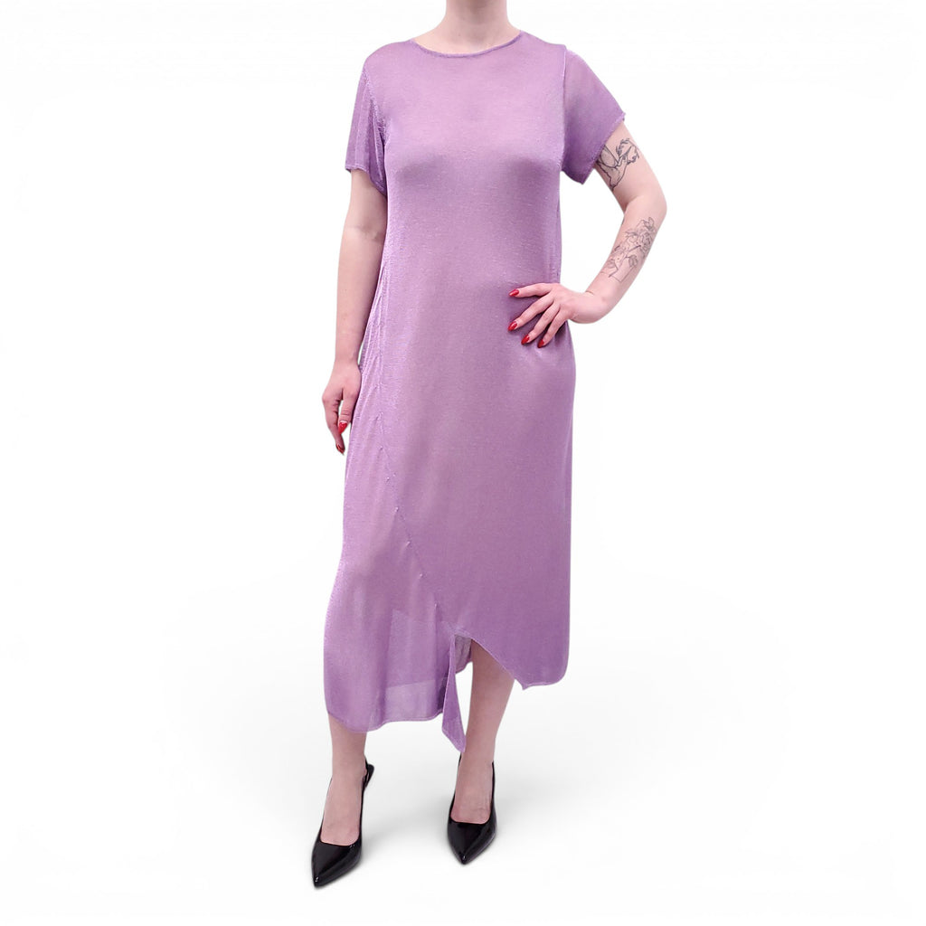 THE ROW PURPLE METALLIC MESH COVER-UP DRESS - SIZE M
