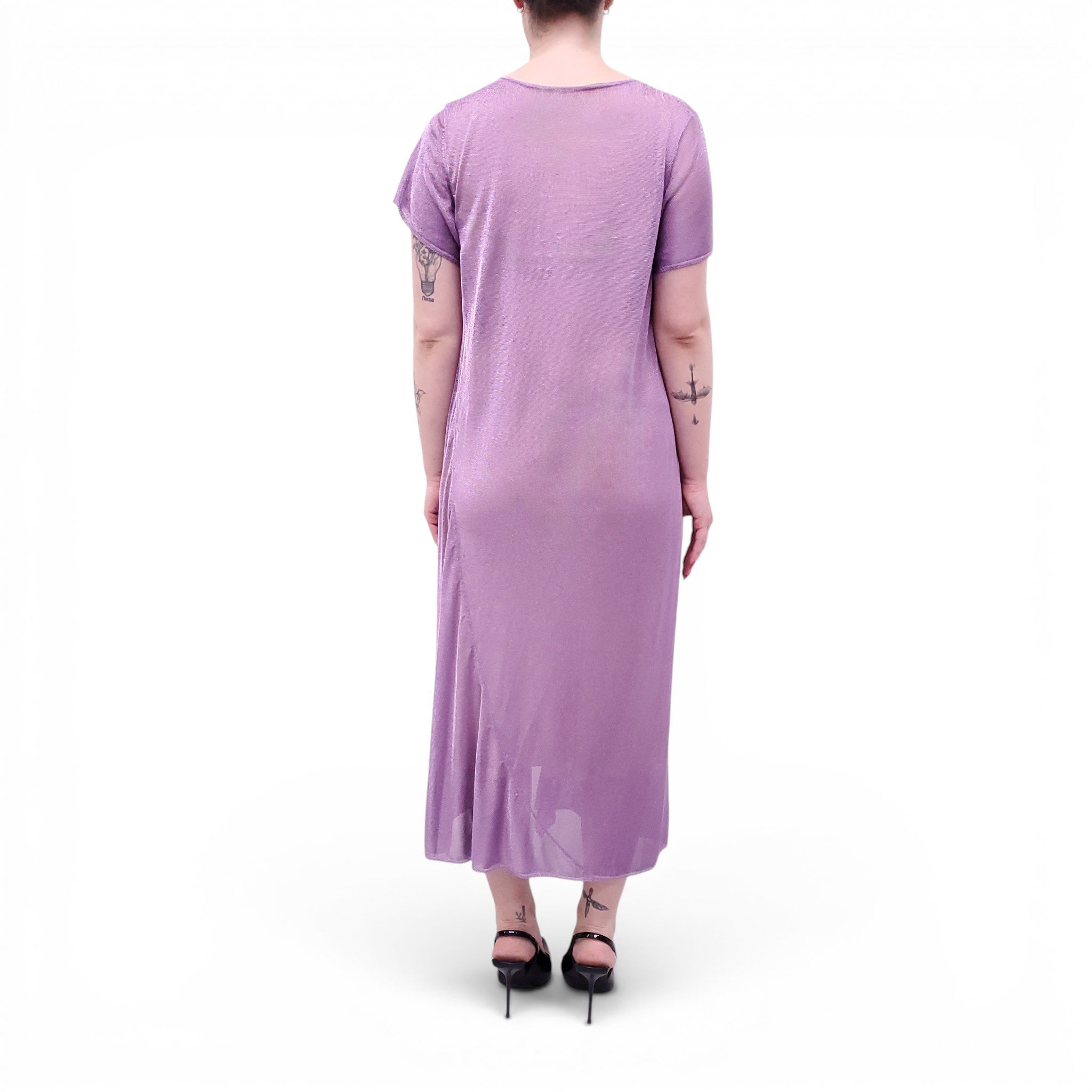 THE ROW PURPLE METALLIC MESH COVER-UP DRESS - SIZE M