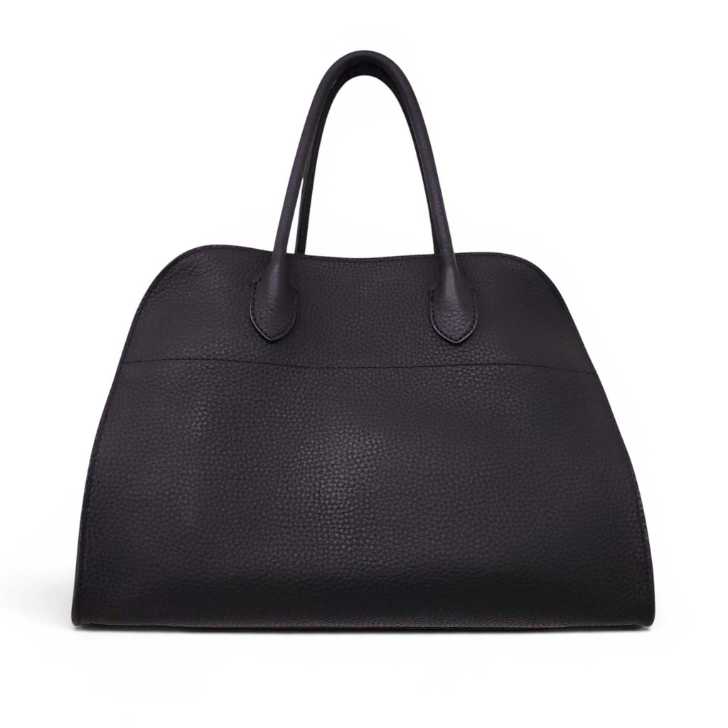 THE ROW MARGAUX 12 BAG IN SOFT BLACK LEATHER