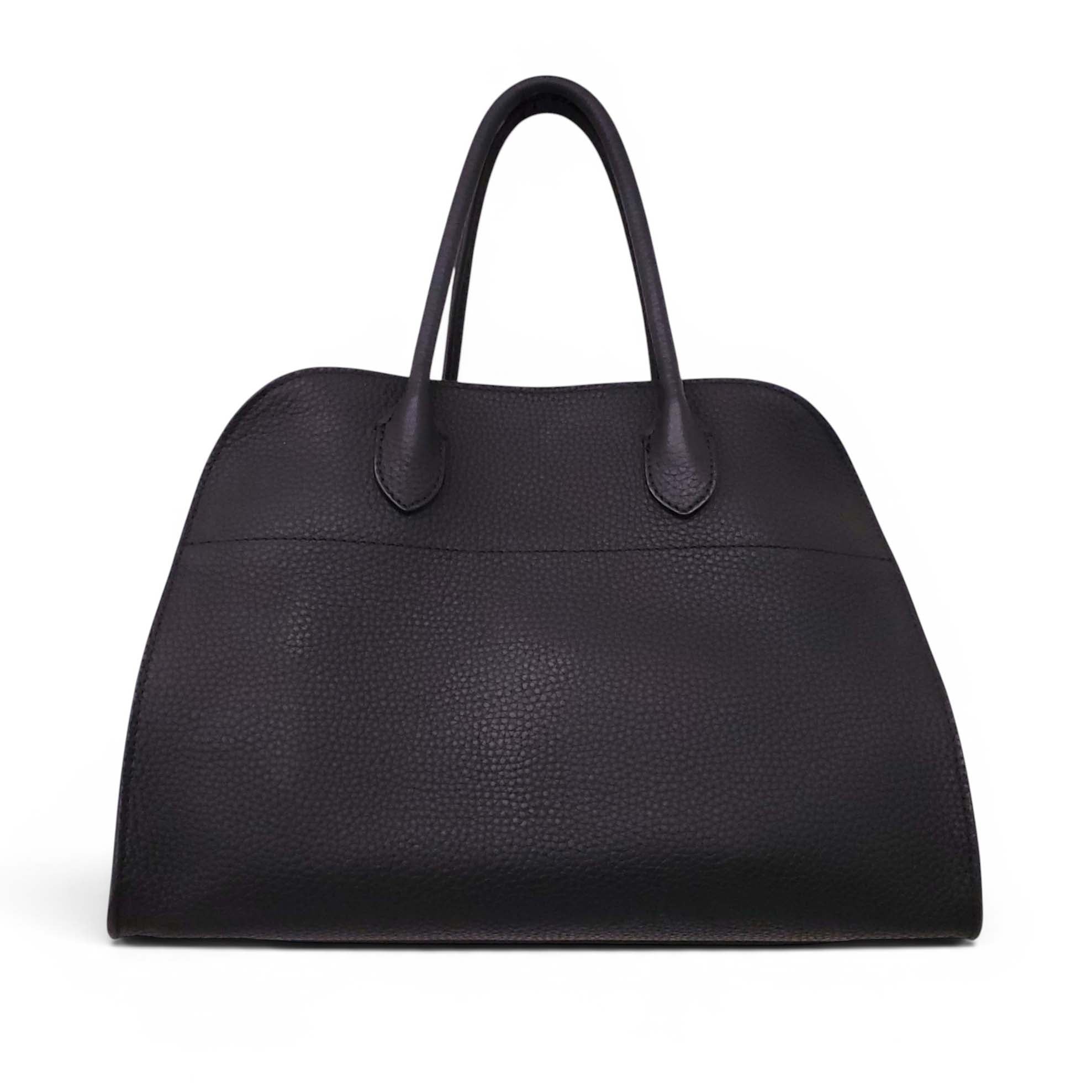 THE ROW MARGAUX 12 BAG IN SOFT BLACK LEATHER