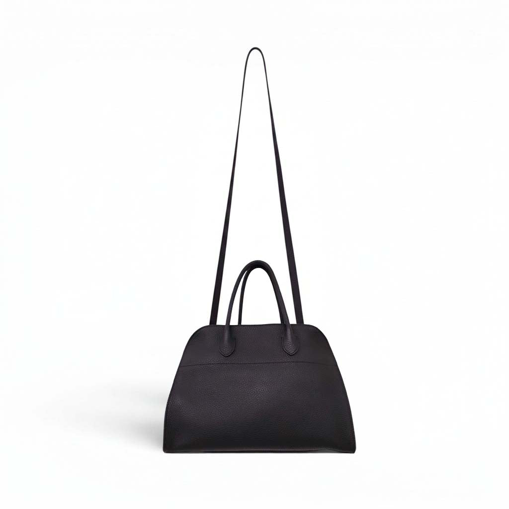 THE ROW MARGAUX 12 BAG IN SOFT BLACK LEATHER