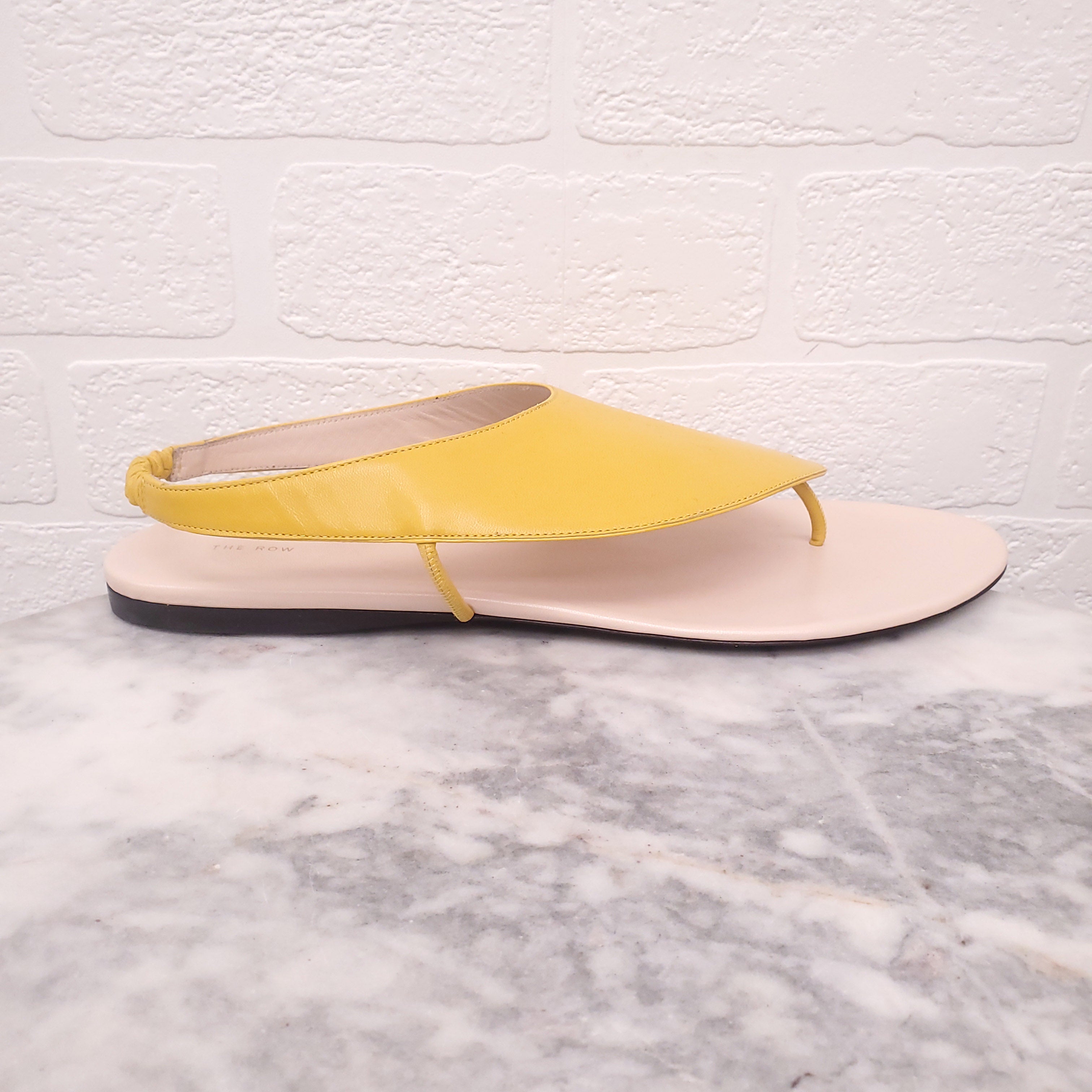 THE ROW YELLOW LEATHER SANDALS - SIZE 41.5