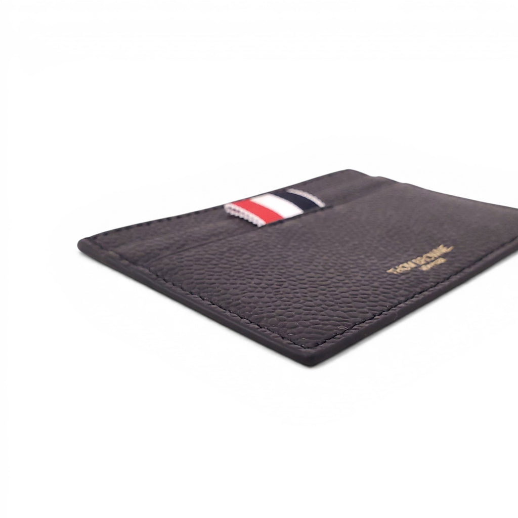 THOM BROWNE BLACK LOGO CARD HOLDER
