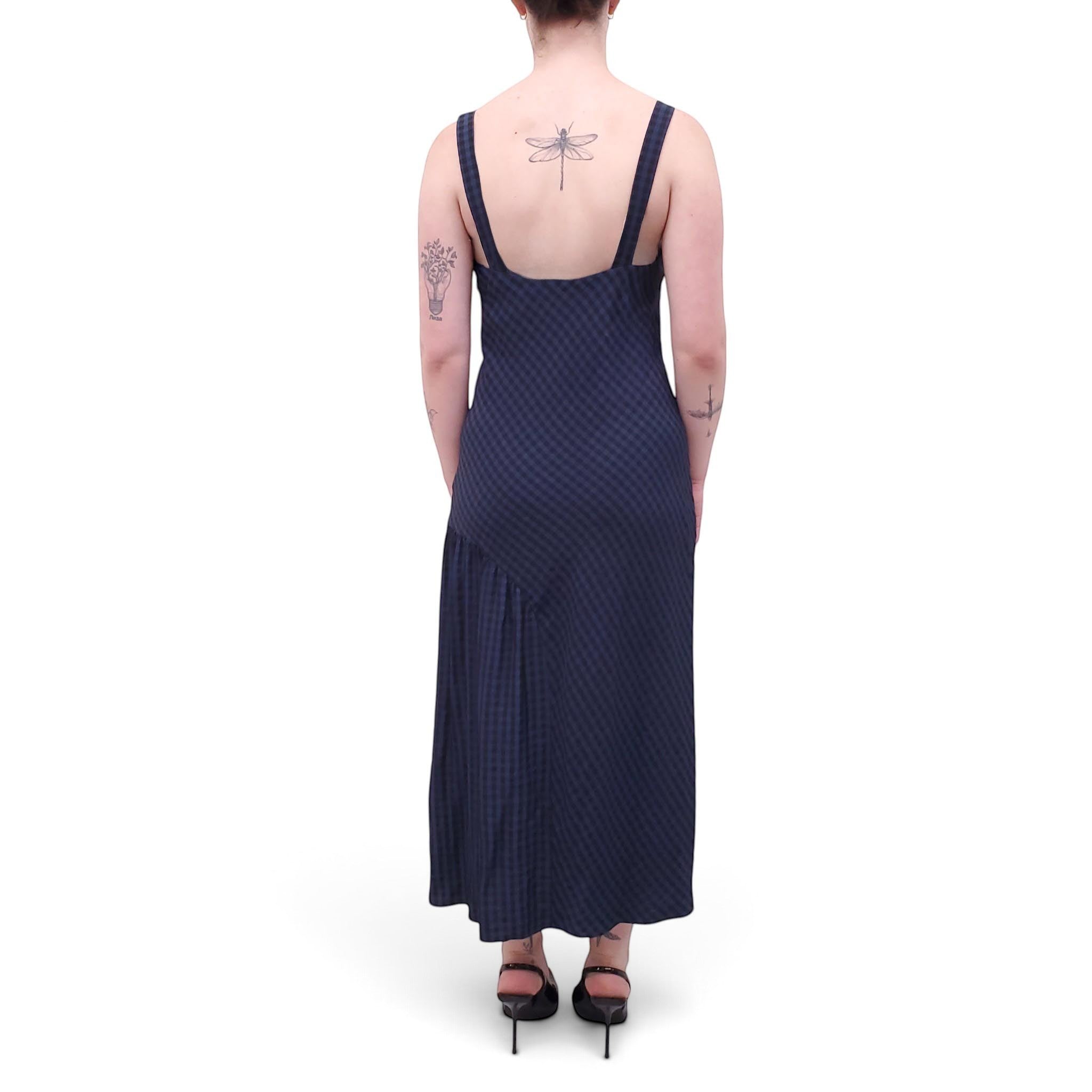 TIBI NAVY GINGHAM DRESS - SIZE 4