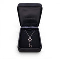 TIFFANY & CO 18K DIAMOND HEART KEY NECKLACE