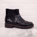 TOD'S BLACK LEATHER LASER CUT CHELSEA BOOTS - SIZE 38