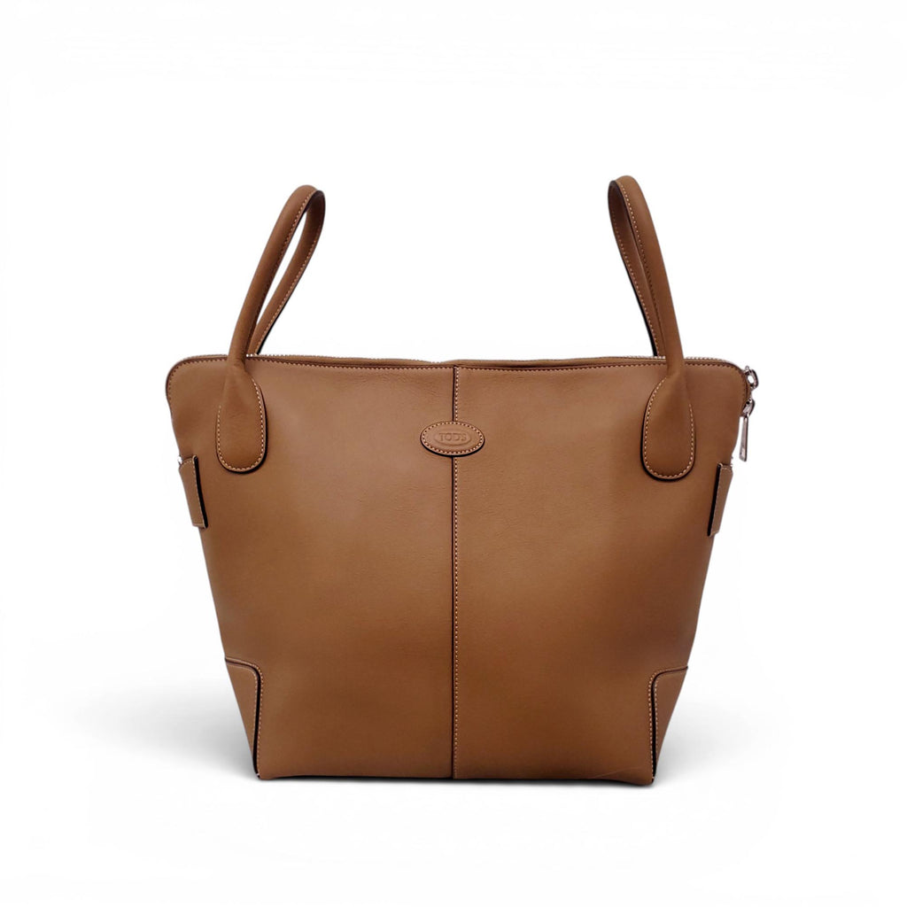 TOD'S KHAKI LEATHER TOTE BAG