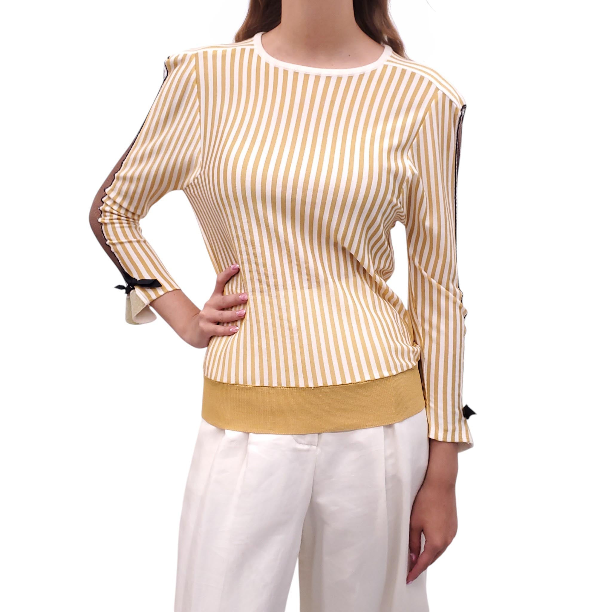 TOGA YELLOW STRIPED TOP - SIZE 2