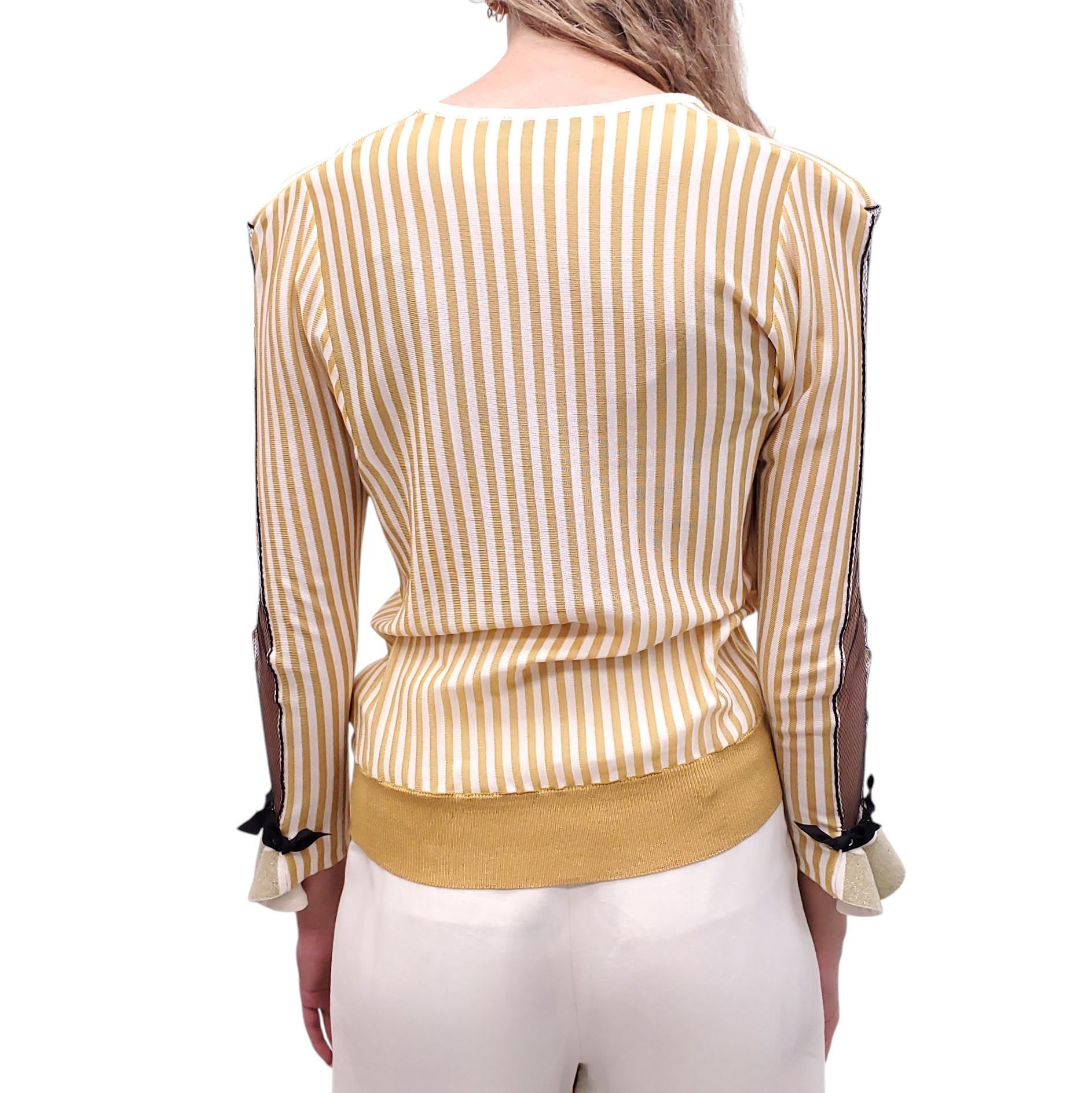 TOGA YELLOW STRIPED TOP - SIZE 2