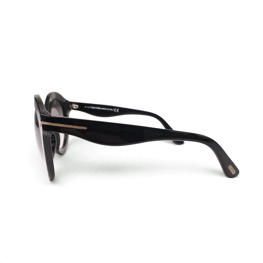TOM FORD BLACK ROUND SUNGLASSES