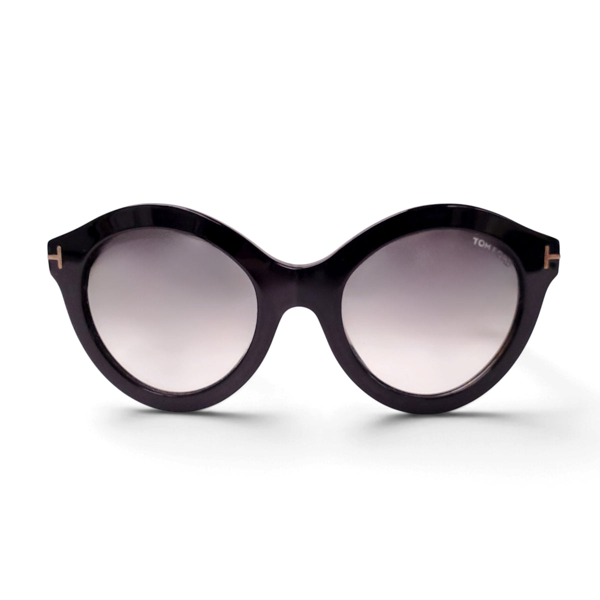 TOM FORD BLACK ROUND SUNGLASSES