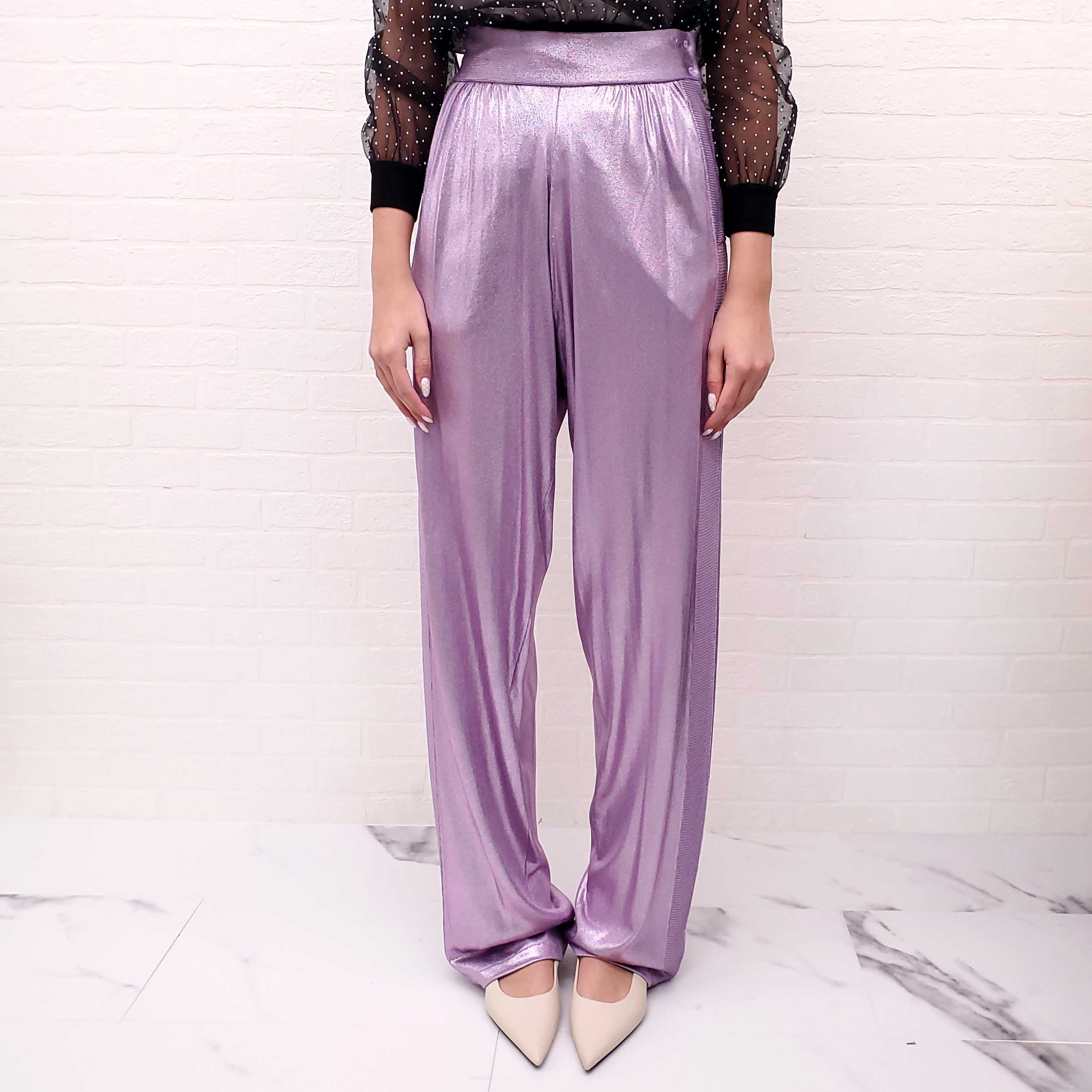TOM FORD PURPLE LUREX TROUSERS - SIZE XS