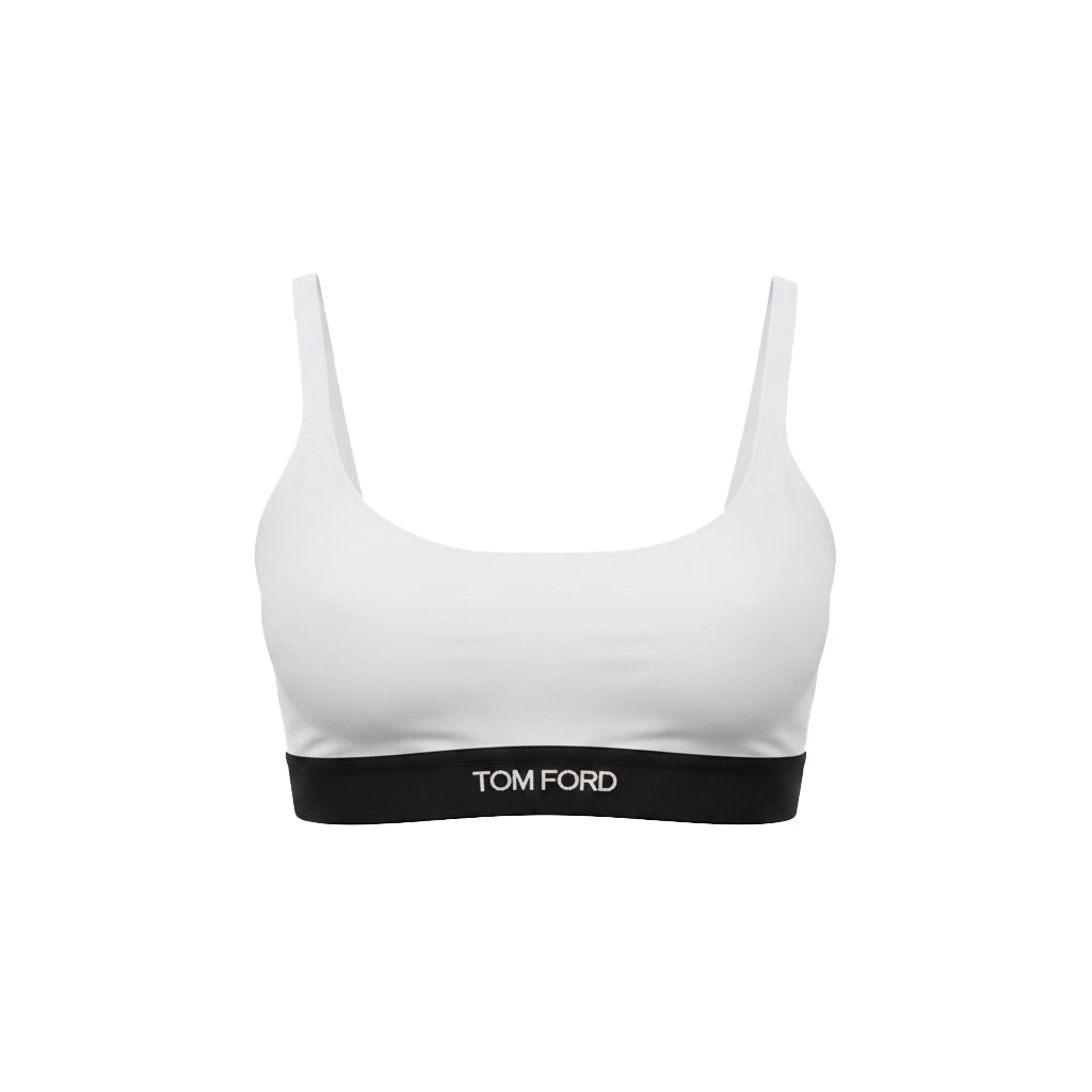 TOM FORD WHITE LOGO BRALETTE - SIZE M