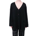 TOTEME BLACK CABLE KNIT OVERSIZED CARDIGAN WITH LOGO BUTTONS - SIZE XS