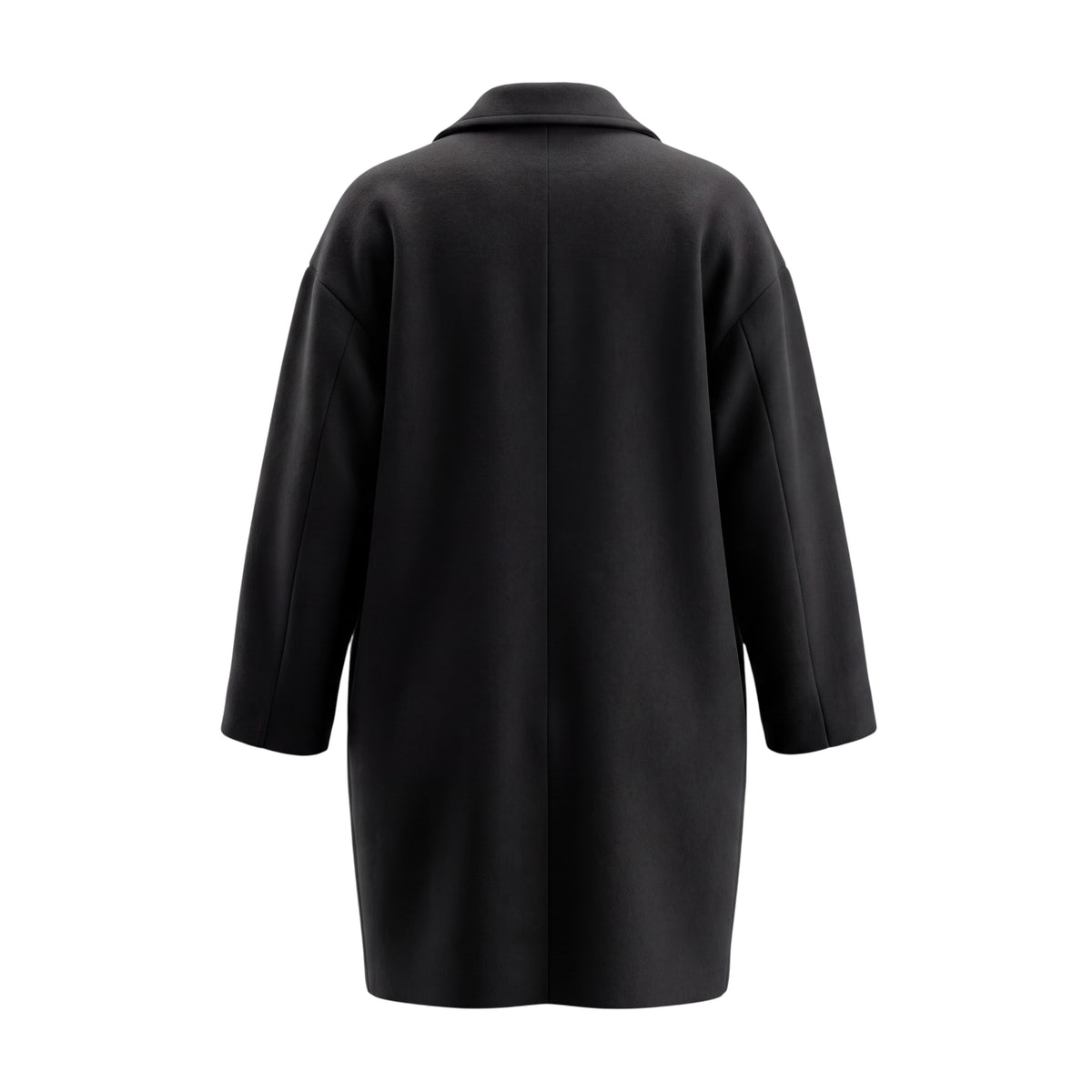 TOTÊME BLACK CACOON COAT IN BLACK - SIZE 34