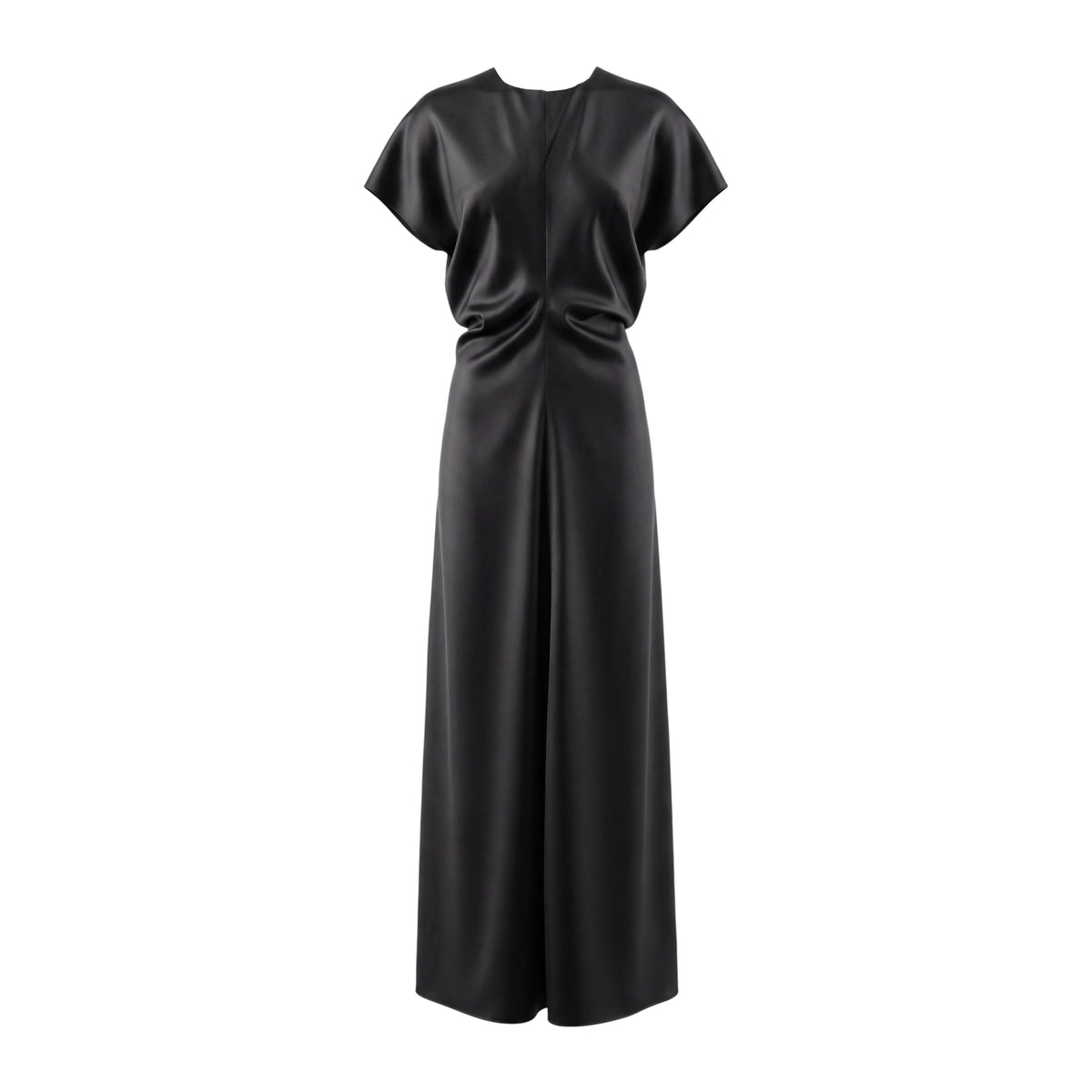TOTÊME BLACK DRAPED WAISTED BLACK DRESS - SIZE 32 (US 0)
