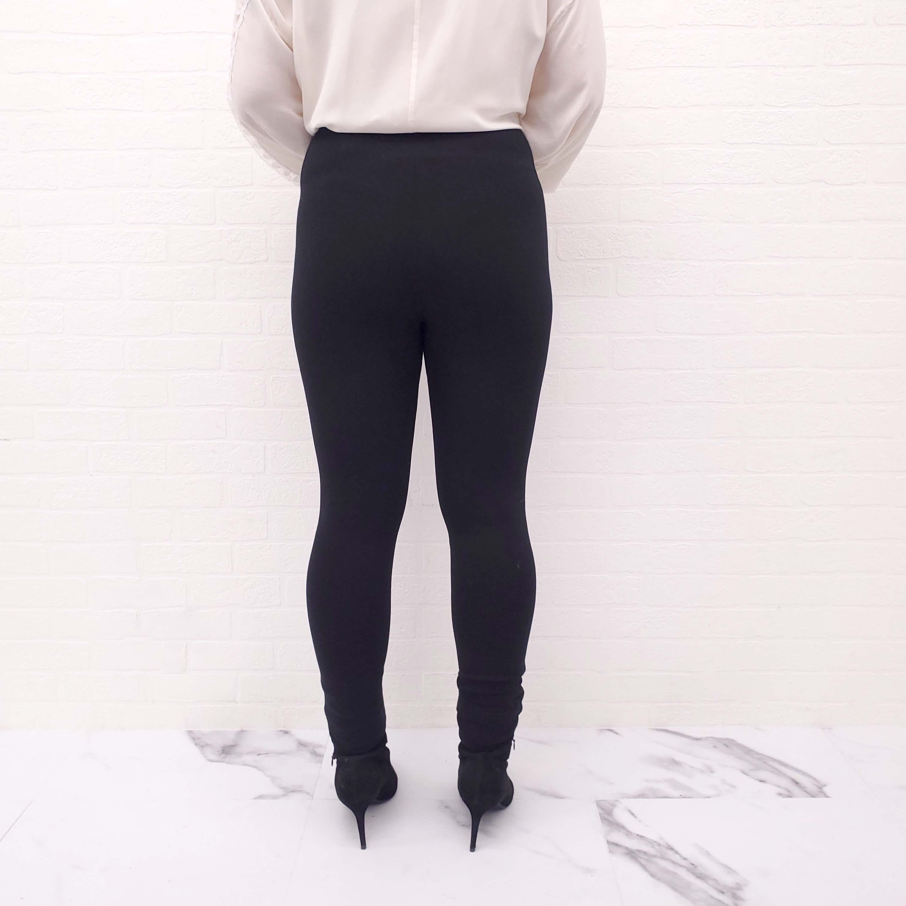 TOTEME BLACK LEGGINGS WITH ZIP DETAIL - SIZE M