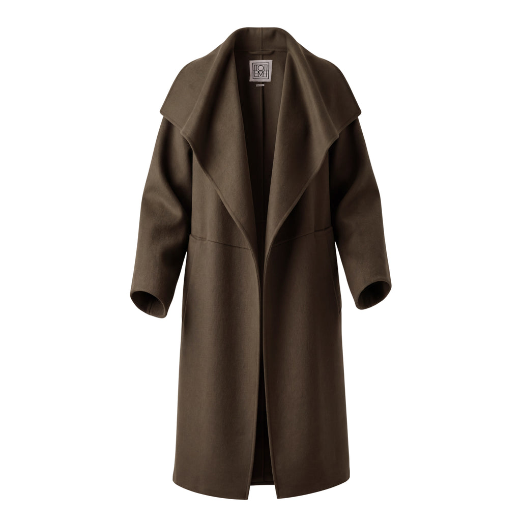 TOTÊME BROWN WOOL AND CASHMERE COAT - SIZE XS
