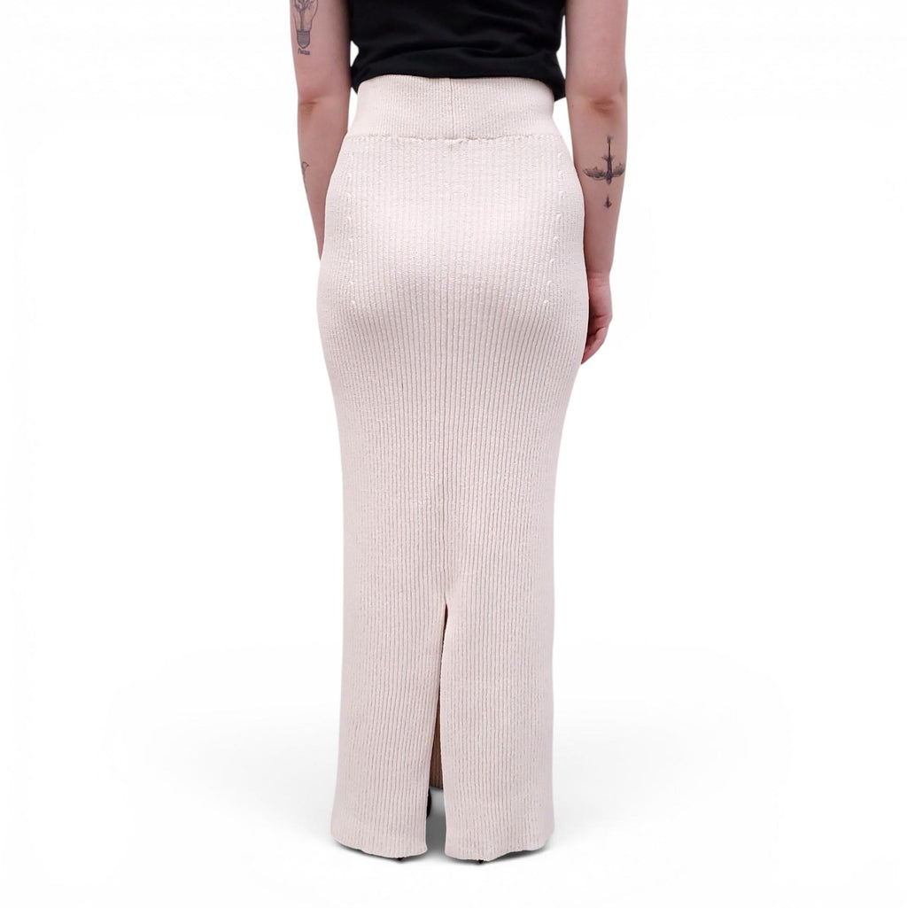 TOTEME CREAM RIBBED MAXI SKIRT - SIZE M