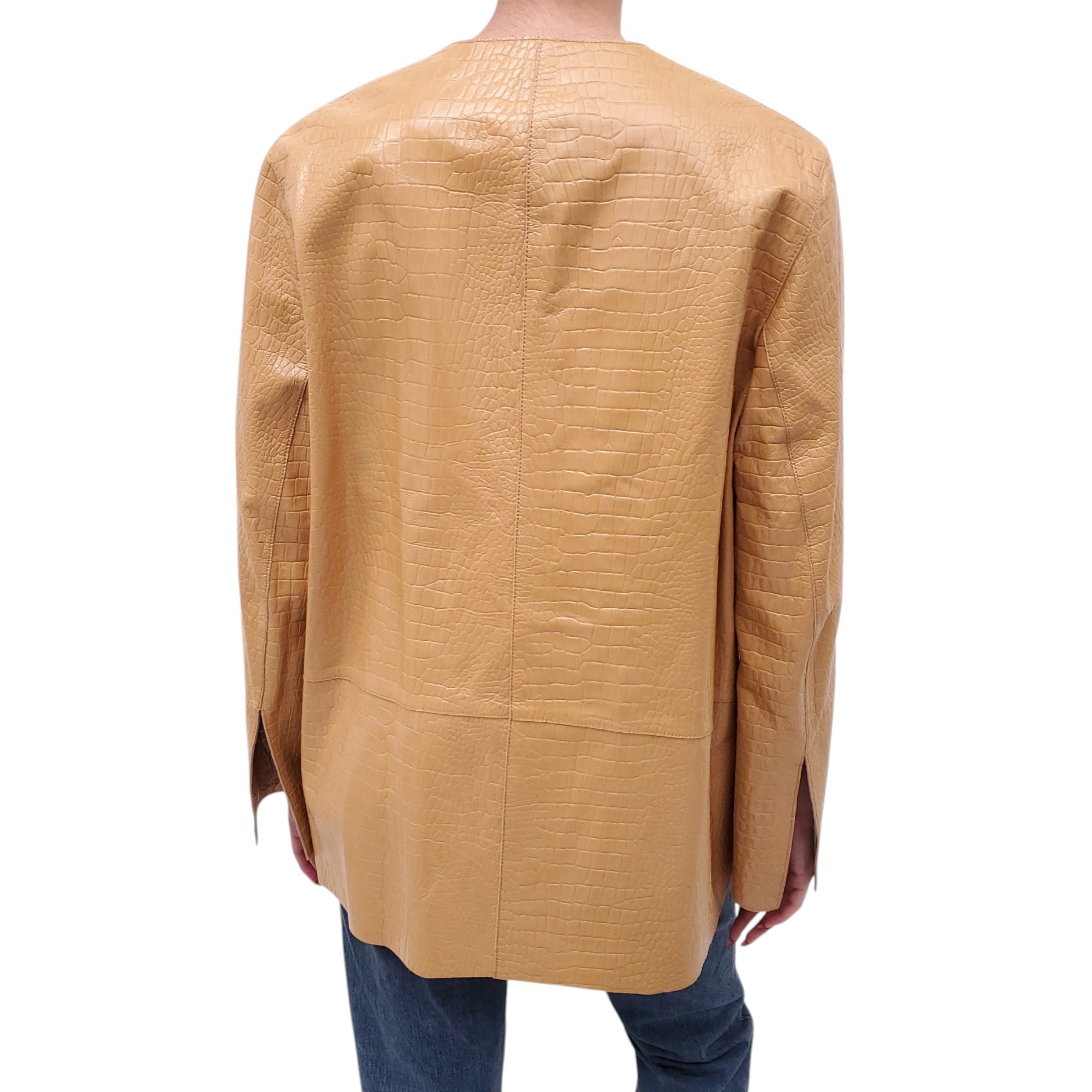 TOTEME CROC EMBOSSED LEATHER BLAZER - SIZE 36