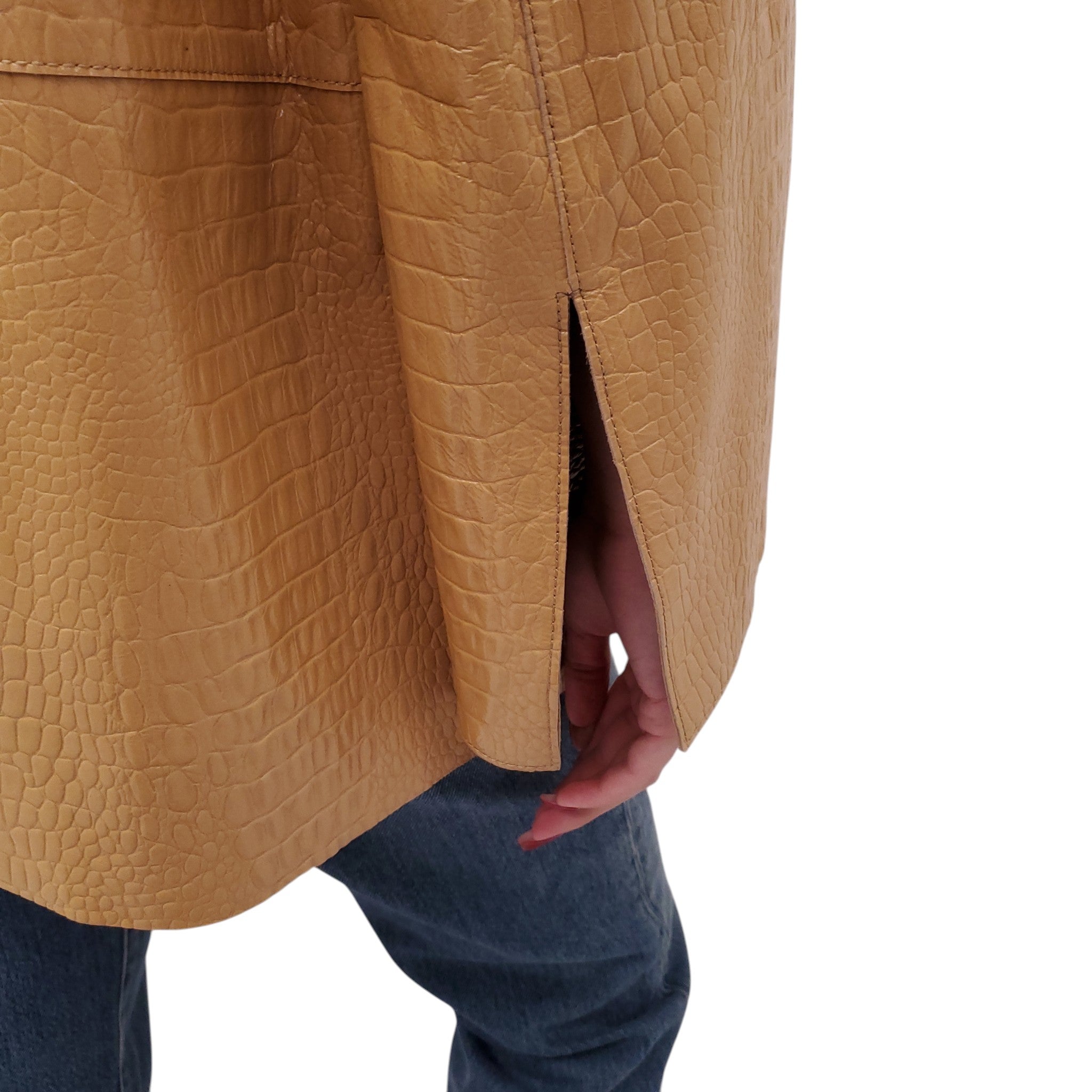 TOTEME CROC EMBOSSED LEATHER BLAZER - SIZE 36