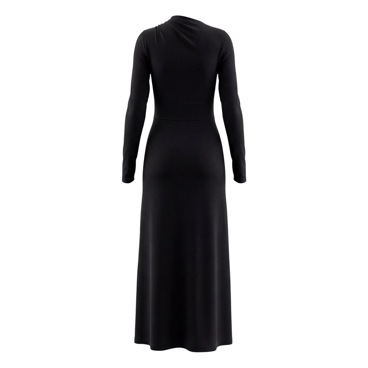TOTÊME DRAPED JERSEY DRESS IN BLACK - SIZE XS
