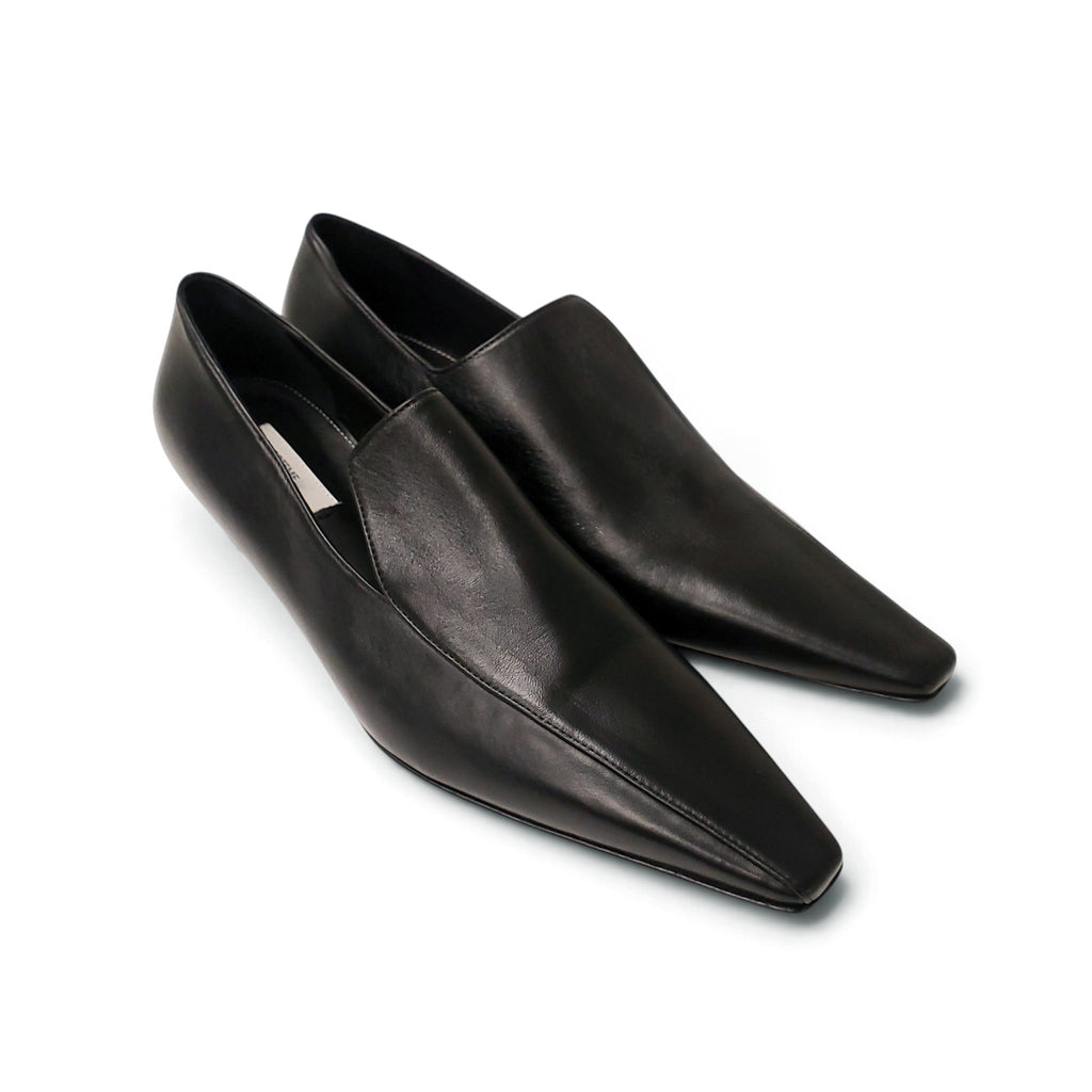 TOTÊME LEATHER KITTEN HEEL LOAFERS - SIZE 41