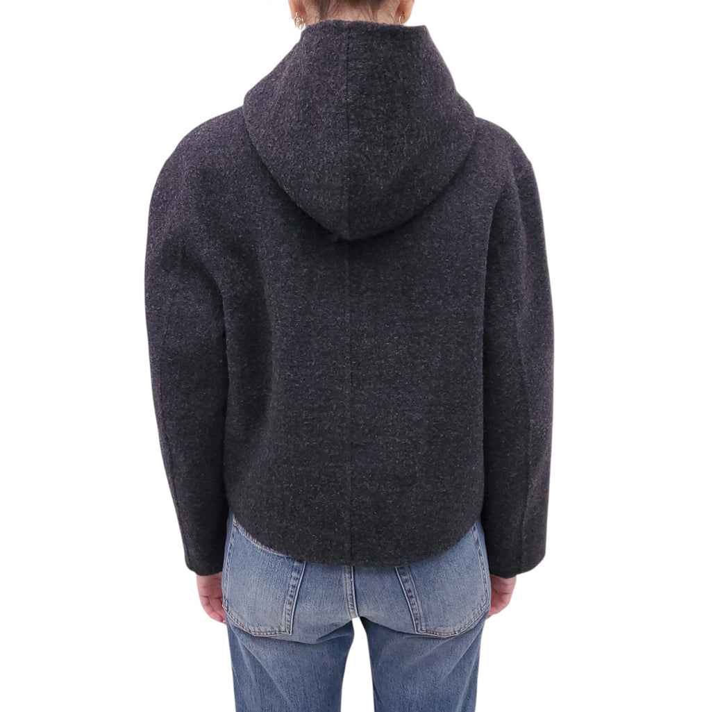 TOTEME OVERSIZED GREY FELTED DUFFLE JACKET - SIZE 32