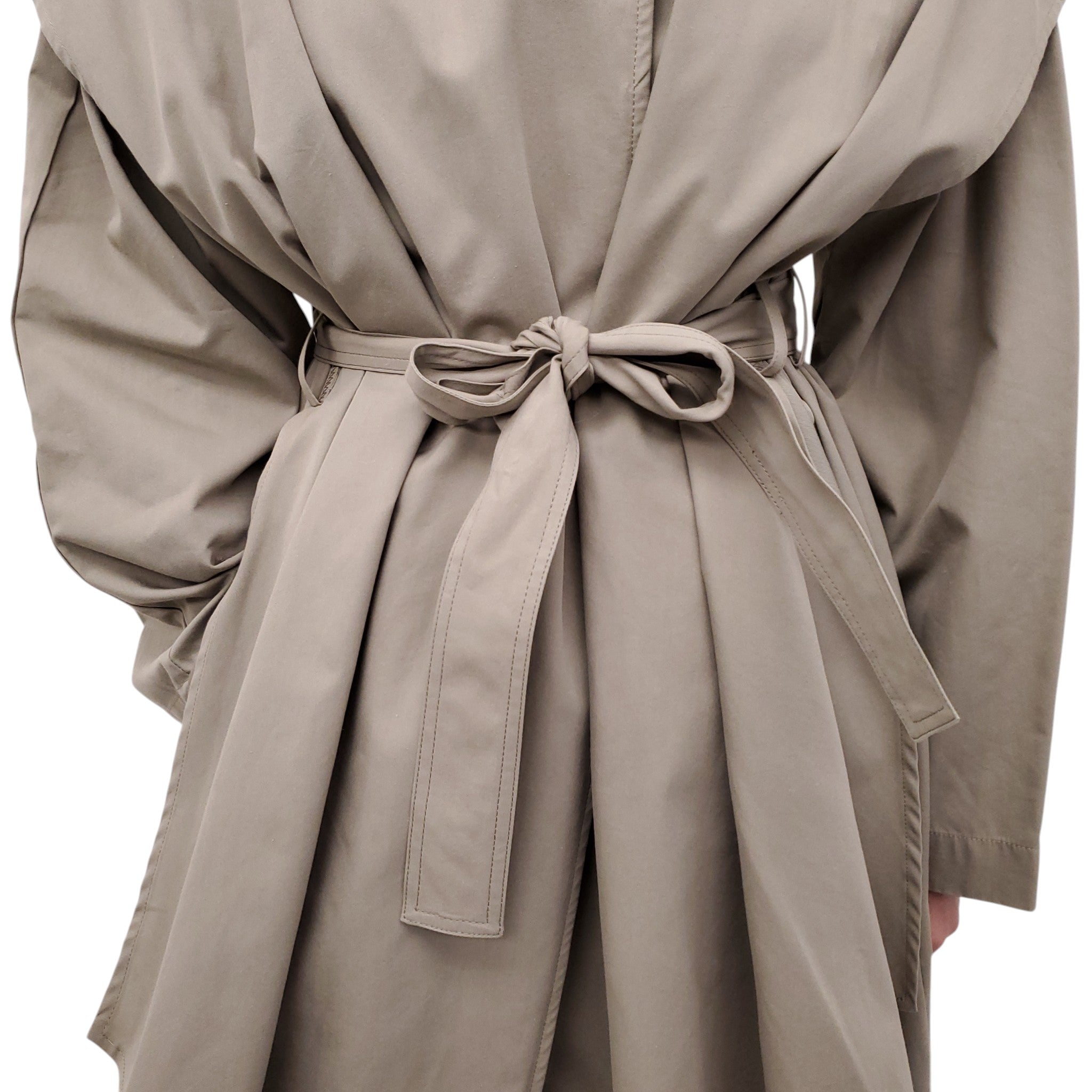 TOTEME OVERSIZED LAYERED COTTON CUPRO TRENCH - SIZE 34