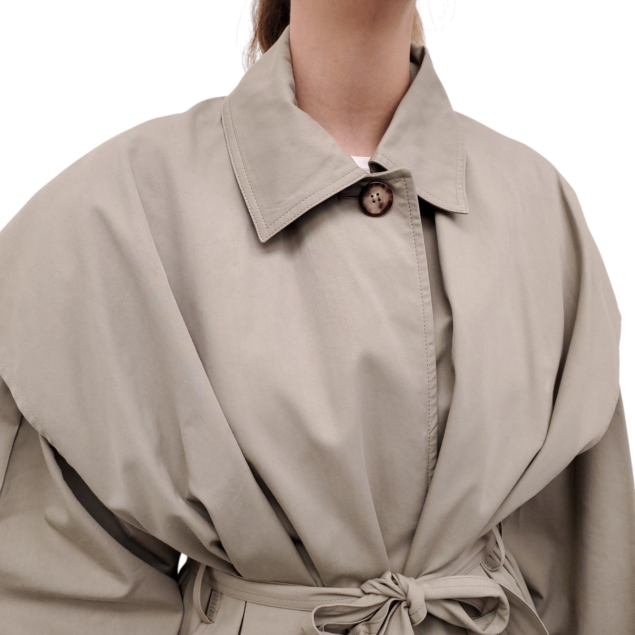 TOTEME OVERSIZED LAYERED COTTON CUPRO TRENCH - SIZE 34