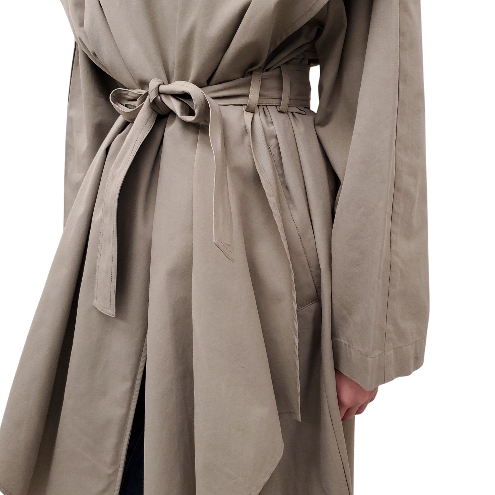 TOTEME OVERSIZED LAYERED COTTON CUPRO TRENCH - SIZE 34