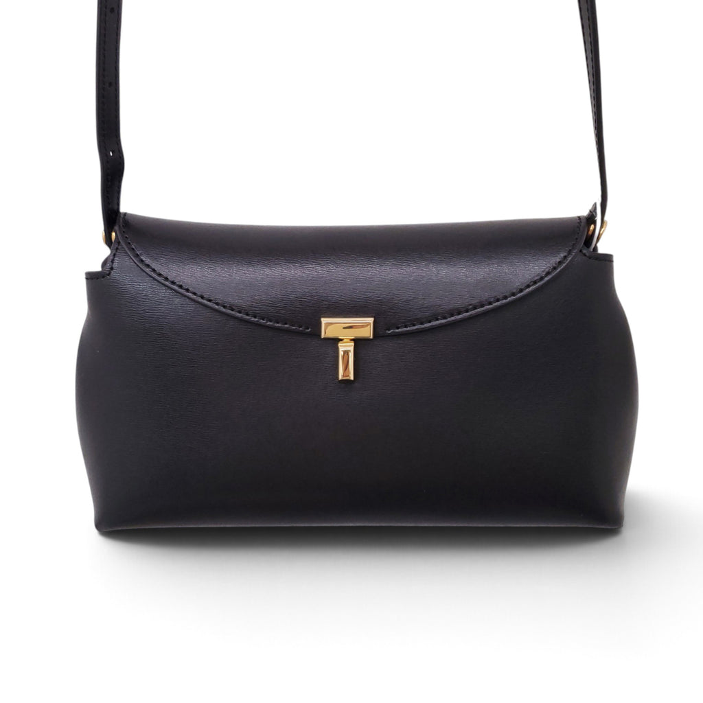 TOTEME T-LOCK LEATHER BAG IN BLACK
