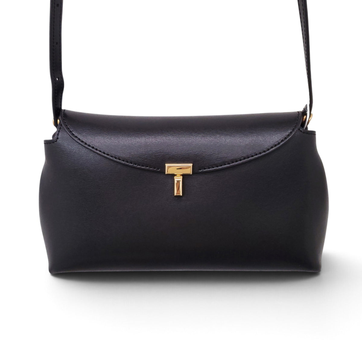 TOTEME T-LOCK LEATHER BAG IN BLACK