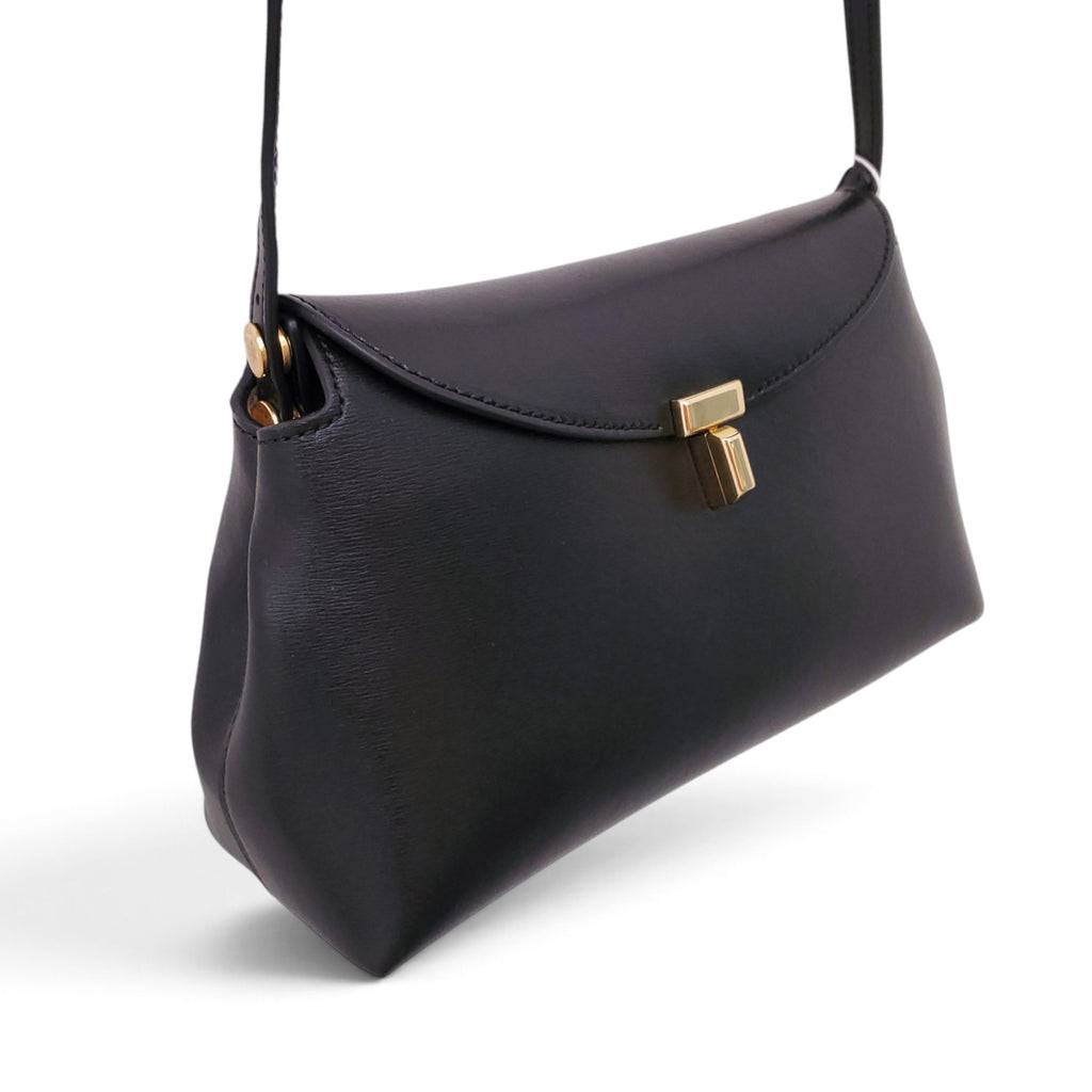 TOTEME T-LOCK LEATHER BAG IN BLACK