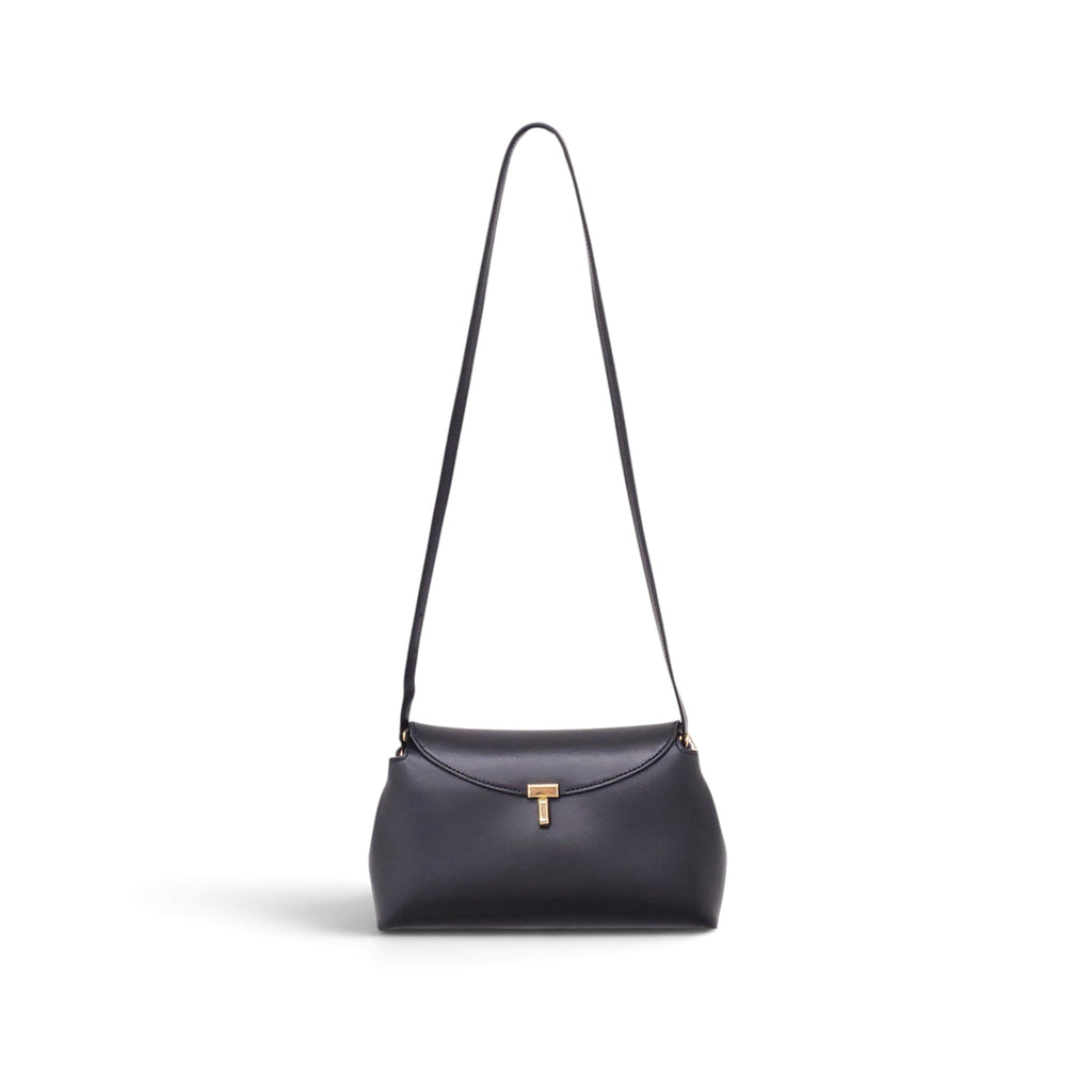 TOTEME T-LOCK LEATHER BAG IN BLACK