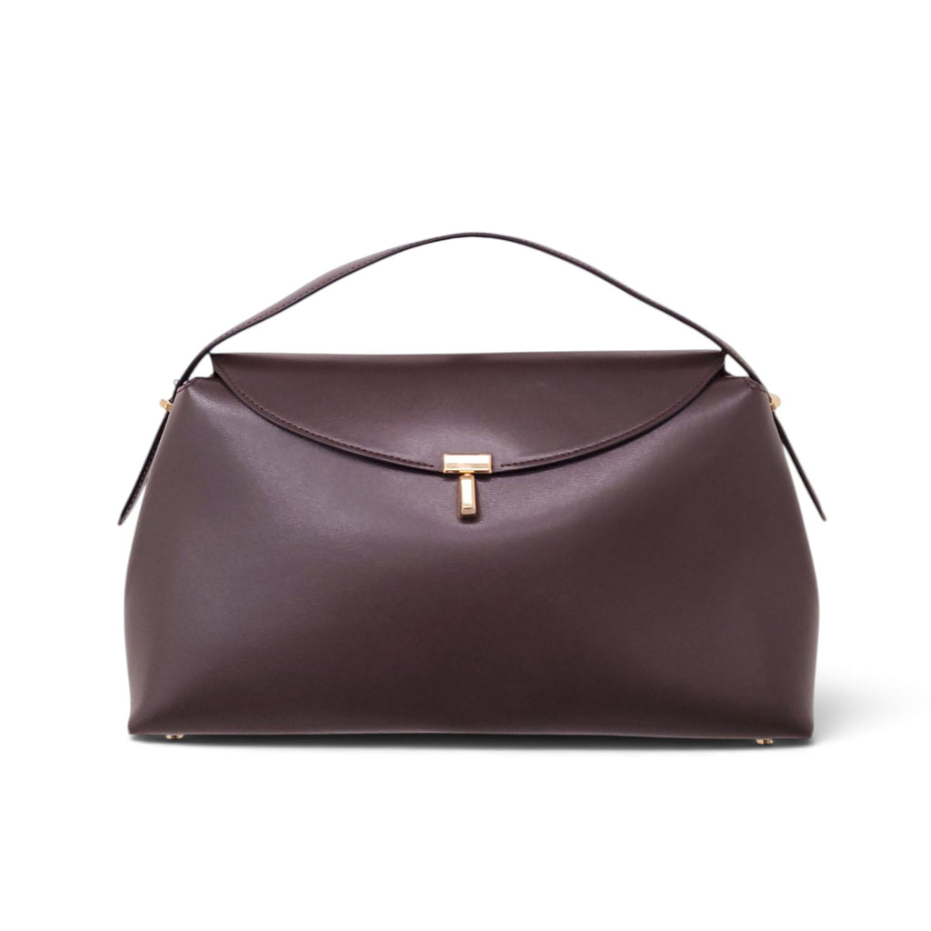 TOTEME T-LOCK LEATHER SHOULDER BAG
