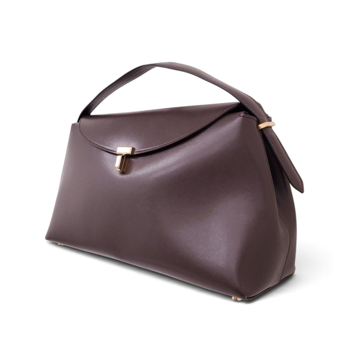 TOTEME T-LOCK LEATHER SHOULDER BAG