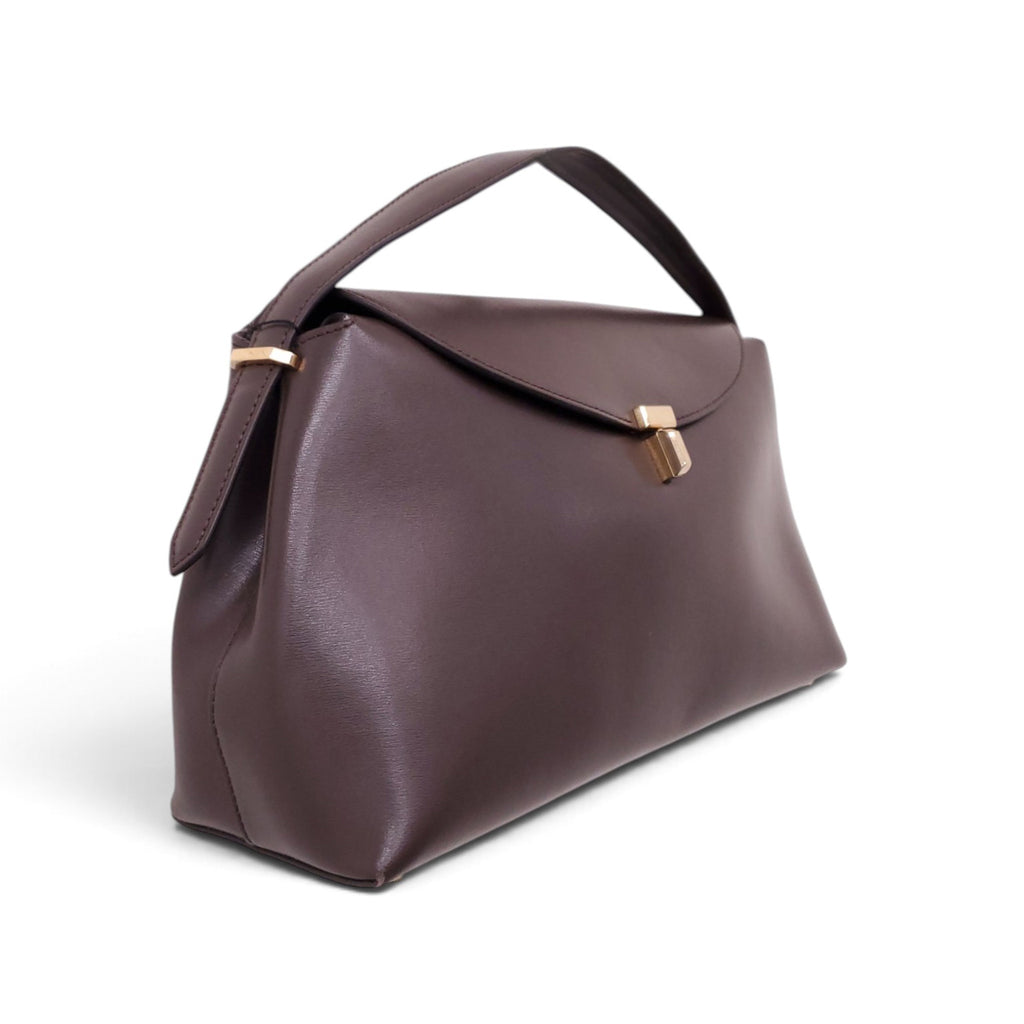 TOTEME T-LOCK LEATHER SHOULDER BAG