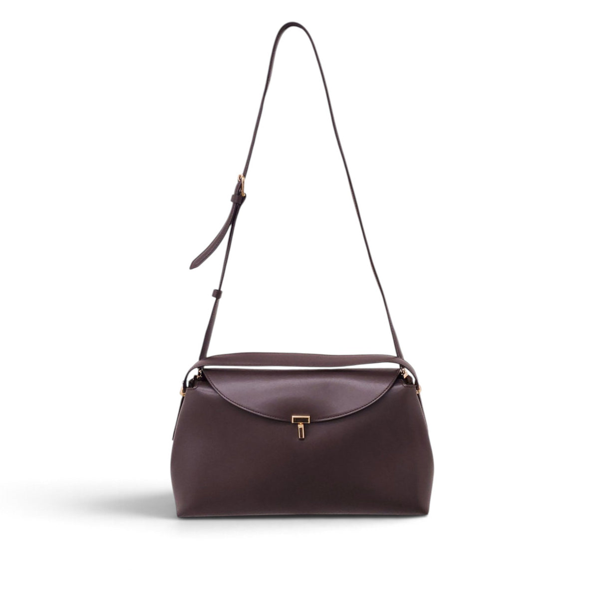 TOTEME T-LOCK LEATHER SHOULDER BAG