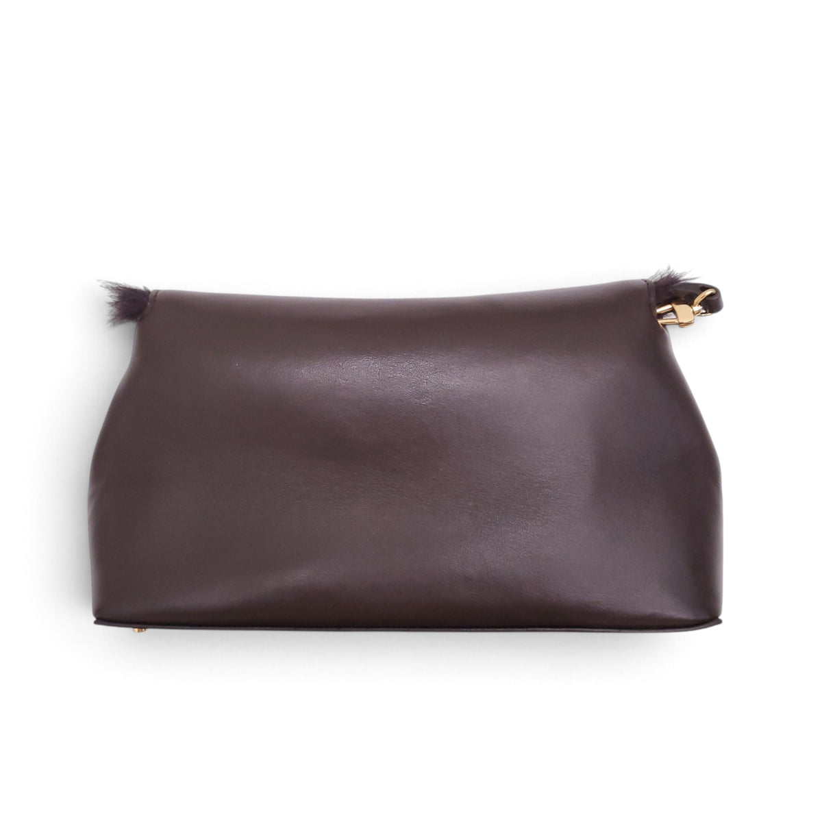 TOTEME T-LOCK SHEARLING CLUTCH