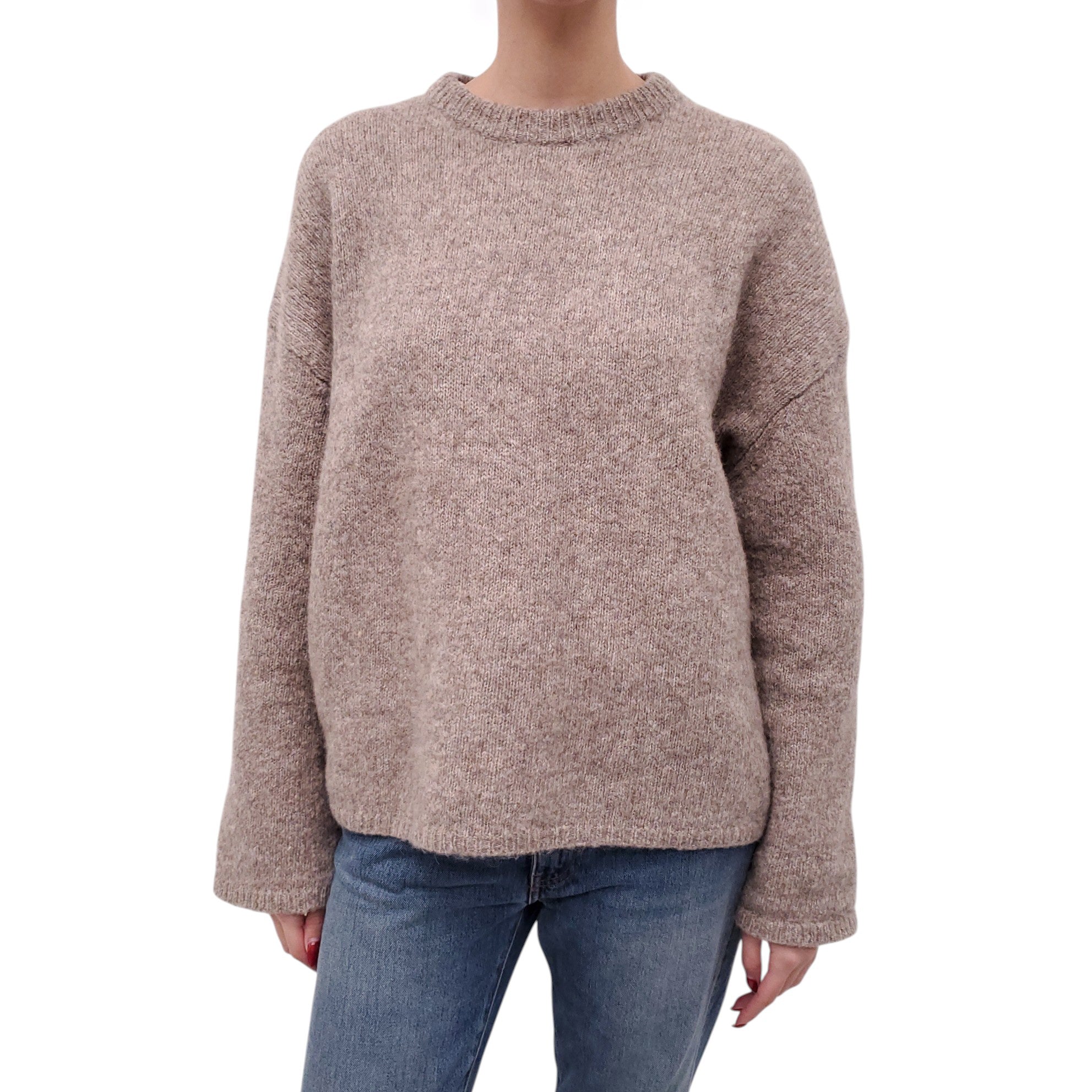 TOTEME TAUPE OVERSIZED KNIT SWEATER - SIZE XS/S