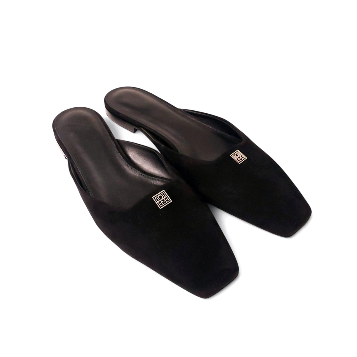 TOTÊME THE FLAT SUEDE MULE WITH LOGO - SIZE 41
