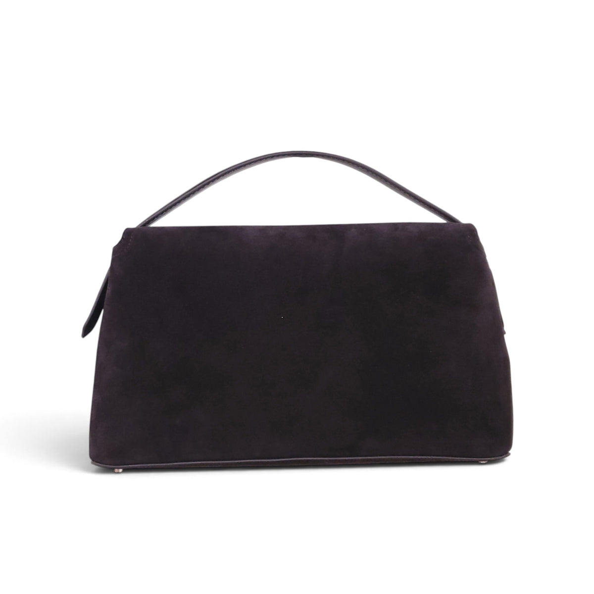 TOTEME T LOCK BLACK SUEDE CLUTCH BAG WITH STRAP
