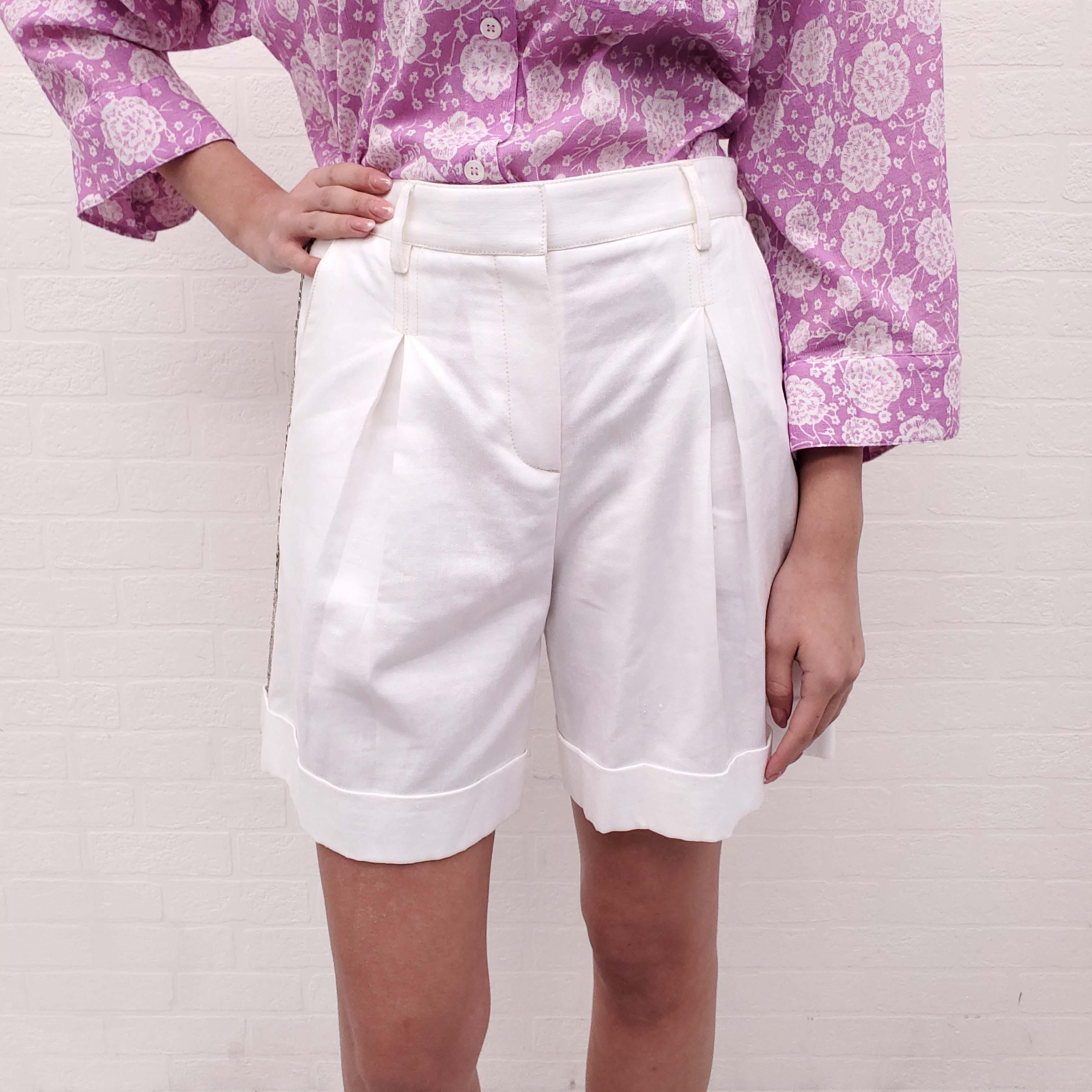 TWP LINEN SHORTS WITH SEQUIN DETAIL - SIZE 2