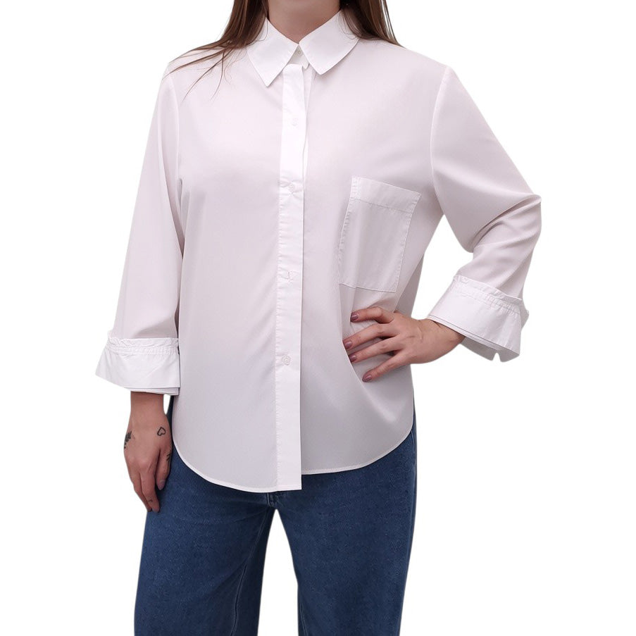 TWP WHITE BUTTON UP BLOUSE - SIZE M/L