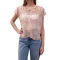 ULLA JOHNSON NUDE METALLIC SILK BLOUSE - SIZE 10