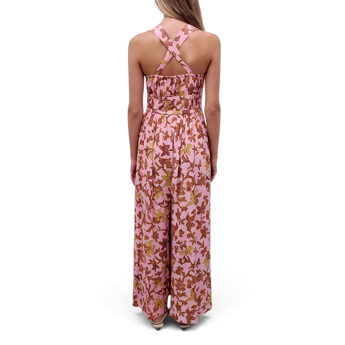 ULLA JOHNSON PINK PATTERNED JUMPSUIT - SIZE 4